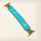 Blue Apple Watch Band  With Beads Stretchable  For Women