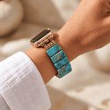 Blue Apple Watch Band With Beads For women Stretchable - Moon Dance 