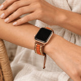 Boho Apple Watch Band  Orange For Women With Jasper - Moon Dance Charms