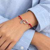 Bracelet With Red String In Silver