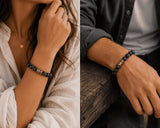Powerful Lava Stone Bracelet with Black Onyx – Grounding Energy & Protection