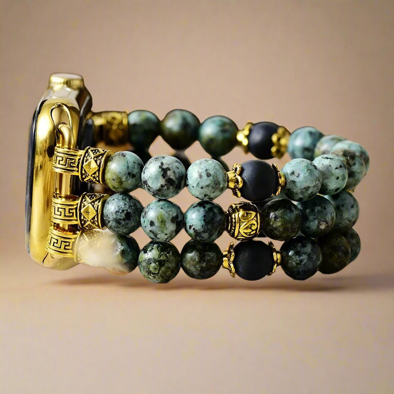 African Turquoise Beaded Band For Apple Watch For Women