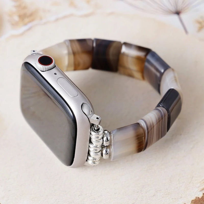 apple watch bead band  for women in silver - Moon Dance Charms