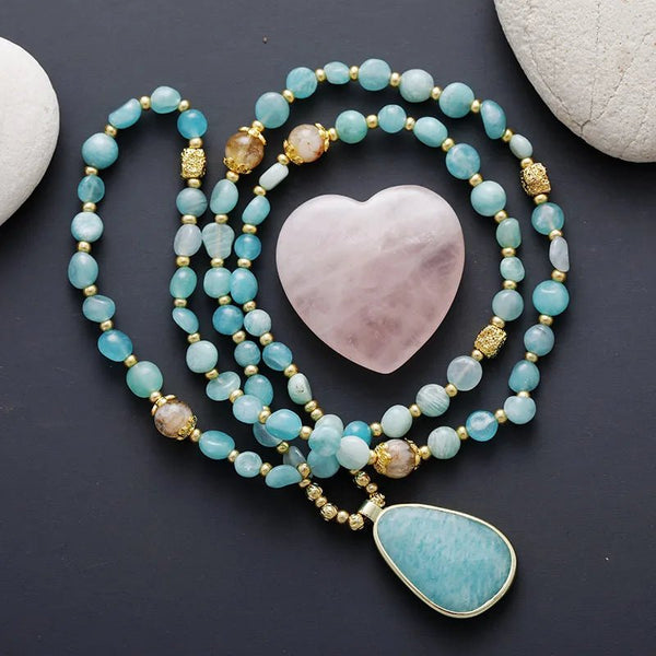 Amazonite Crystal Necklace - Moon Dance Charms