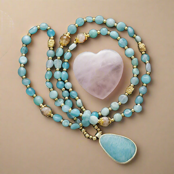 Amazonite Crystal Necklace - Moon Dance Charms