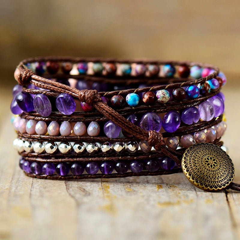 Amethyst Boho Beaded Band for Apple Watch - Moon Dance Charms