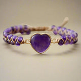 Amethyst Crystal Heart Bracelet - Moon Dance Charms