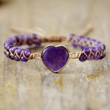 Amethyst Crystal Heart Bracelet - Moon Dance Charms