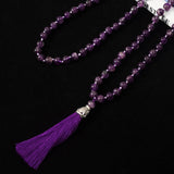 Amethyst Mala Beads Necklace 108 - Moon Dance Charms