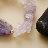 Amethyst Raw Stone Bracelet Stretchable - Moon Dance Charms