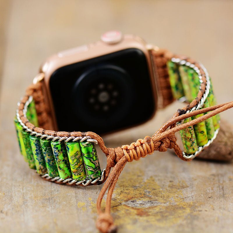 Apple Watch Band Boho With Green Jasper - Moon Dance Charms