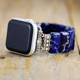 Apple Watch Band With Beads Stretchable Dark Blue  For Women