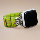 Apple Watch Band With Beads Stretchable Green  For Women