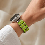 Apple Watch Band With Beads Stretchable Green  For Women