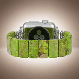 Apple Watch Band With Beads Stretchable Green  For Women