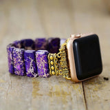 Apple Watch Band With Beads | Stretchable - Purple  For Women
