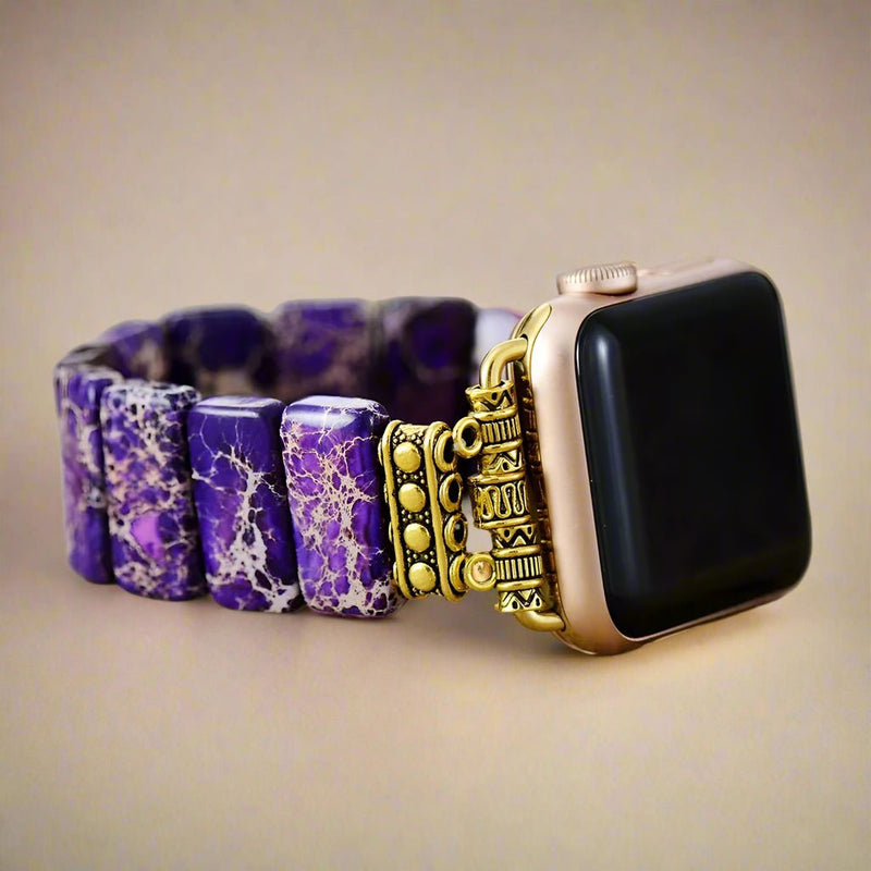 Apple Watch Band With Beads | Stretchable - Purple - Moon Dance Charms