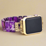 Apple Watch Band With Beads | Stretchable - Purple - For Women
