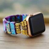 Apple Watch Band With Beads | Stretchable - Purple and Blue For Women