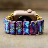 Apple Watch Band With Beads | Stretchable - Purple and Blue - Moon Dance Charms