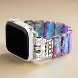 Apple Watch Band With Beads | Stretchable - Purple and Blue - Moon Dance Charms