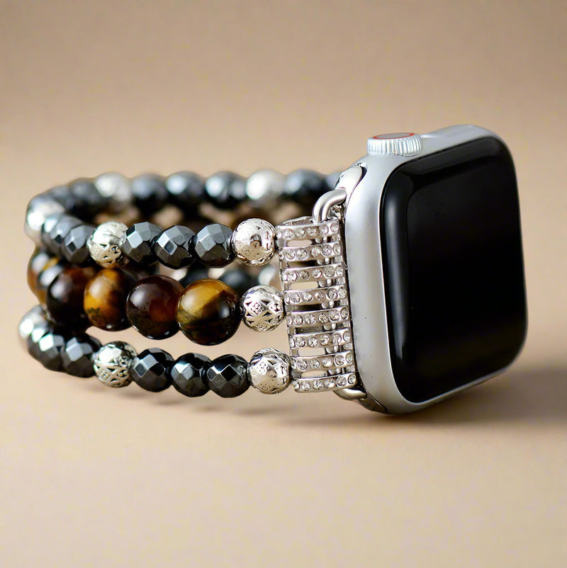 Apple Watch Beaded Bands with Tiger Eye For women