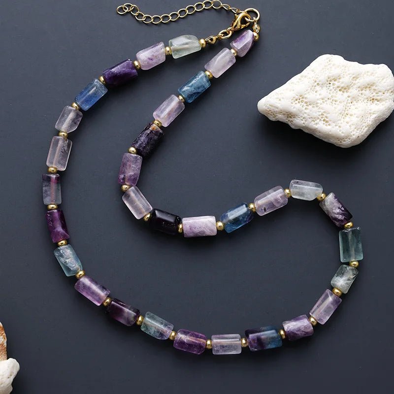 Aurora Fluorite Beaded Necklace - Moon Dance Charms