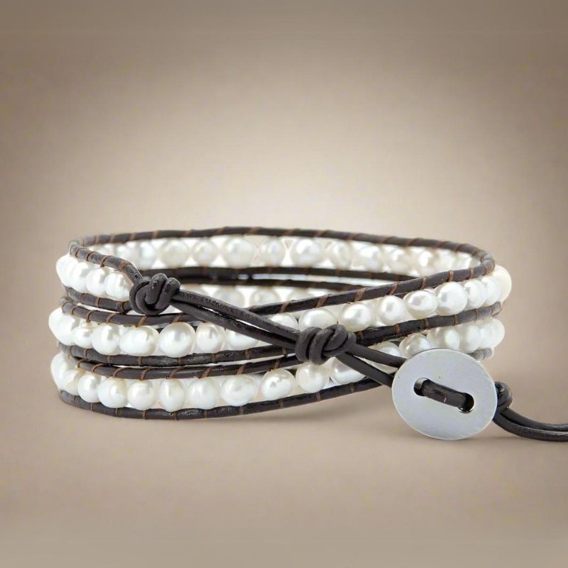 Best Pearl Leather Wrap Bracelet - Moon Dance Charms