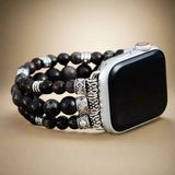 Black Emperor Beaded Apple Watch Strap - Moon Dance Charms