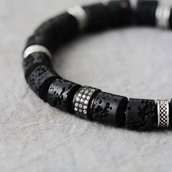 Black Lava Rock Bracelet - Moon Dance Charms