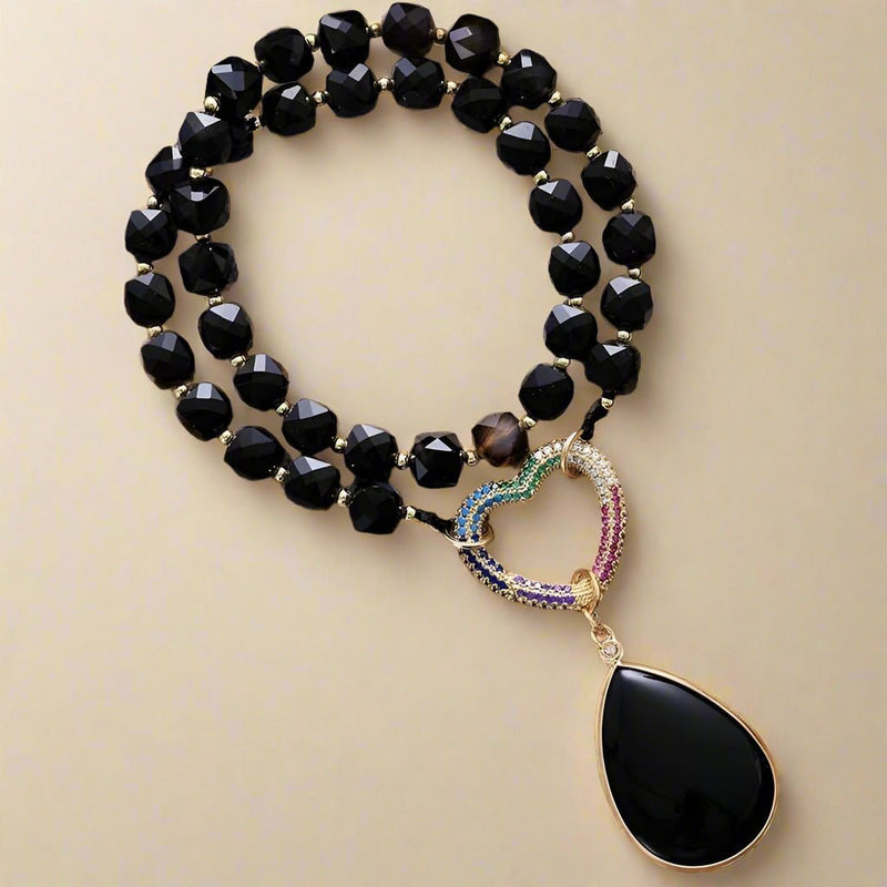 Black Obsidian Crystal Necklace - Moon Dance Charms