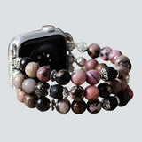 Black Rhodonite Beaded Band For Apple Watch - Moon Dance Charms