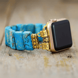 Blue Apple Watch Band With Beads Stretchable - Moon Dance Charms