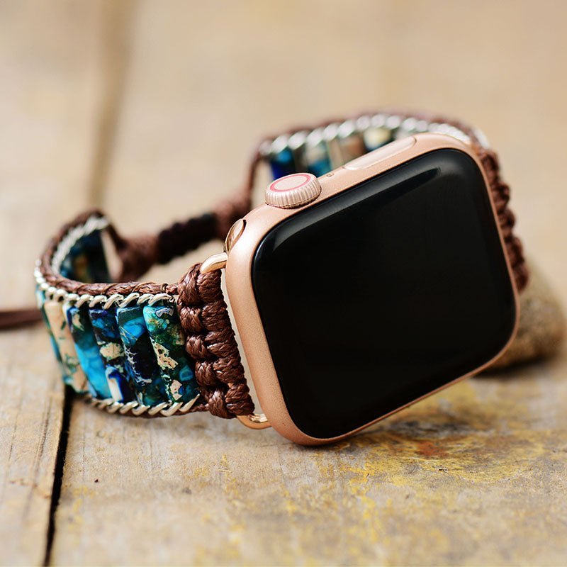 Boho Apple Watch Band Beaded Blue Sky - Moon Dance Charms