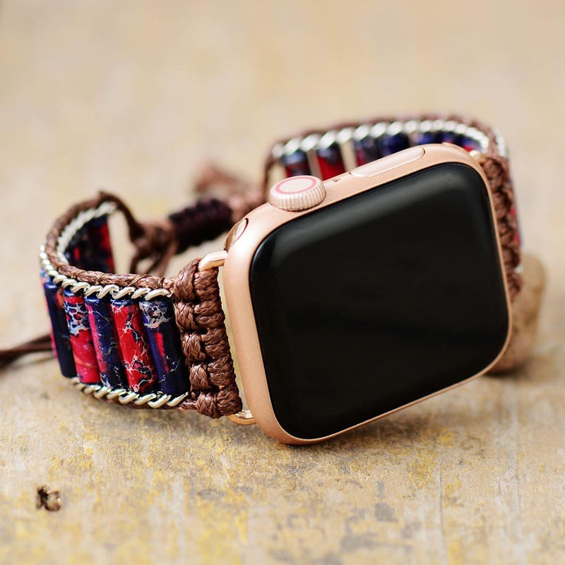 Boho Apple Watch Band with Red Jasper - Moon Dance Charms