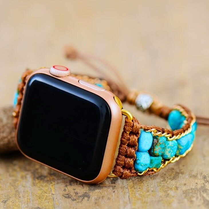 Boho Apple Watch Band With Turquoise - Moon Dance Charms