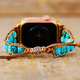 Boho Apple Watch Band With Turquoise - Moon Dance Charms