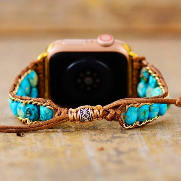 Boho Apple Watch Band With Turquoise - Moon Dance Charms