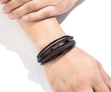 Braided Leather Bracelet for Men - Brown color 