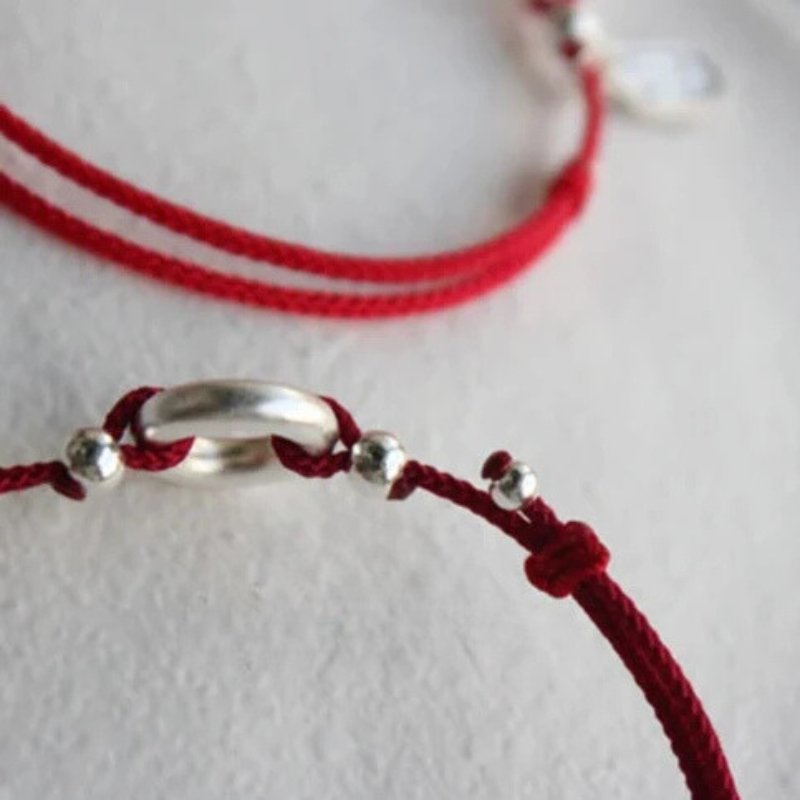 Circle Red Thread For Hand 990 Pure Silver - Moon Dance Charms