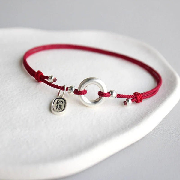 Circle Red Thread For Hand 990 Pure Silver - Moon Dance Charms