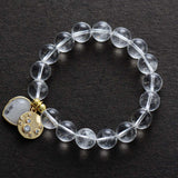 Pulseira de cristal de quartzo transparente