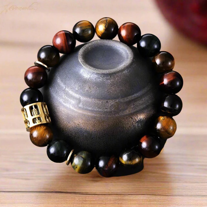 Double Protection Bracelet with Tiger Eye & Black Onyx – Boost Confidence & Protection - Moon Dance Charms