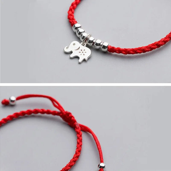 Elephant Charm Red Thread Bracelet | 925 Sterling Silver - Moon Dance Charms