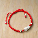 Feng Shui Red String Bracelet in Silver 925 - Moon Dance Charms