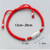 Feng Shui Red String Bracelet in Silver - Moon Dance Charms