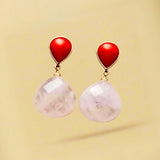 Gorgeous Red Rose Quartz Earrings - Moon Dance Charms