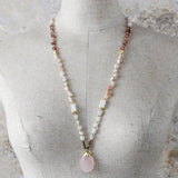 Harmony Necklace With Rose Quartz, Strawberry Quartz and Agate - Moon Dance Charms