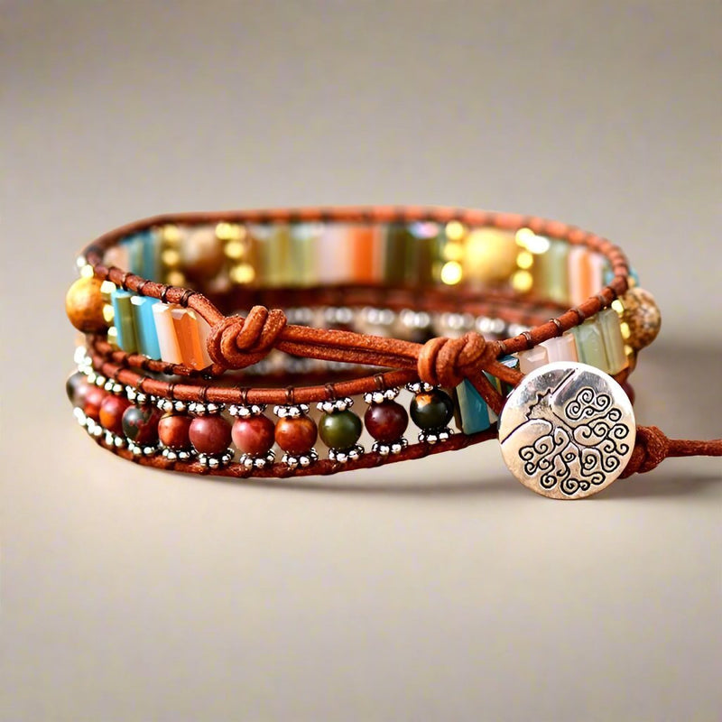 Healing Jasper Double Wrap Bracelet - Moon Dance Charms