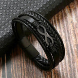 Infinity Leather Wrap Bracelet For Men - Moon Dance Charms